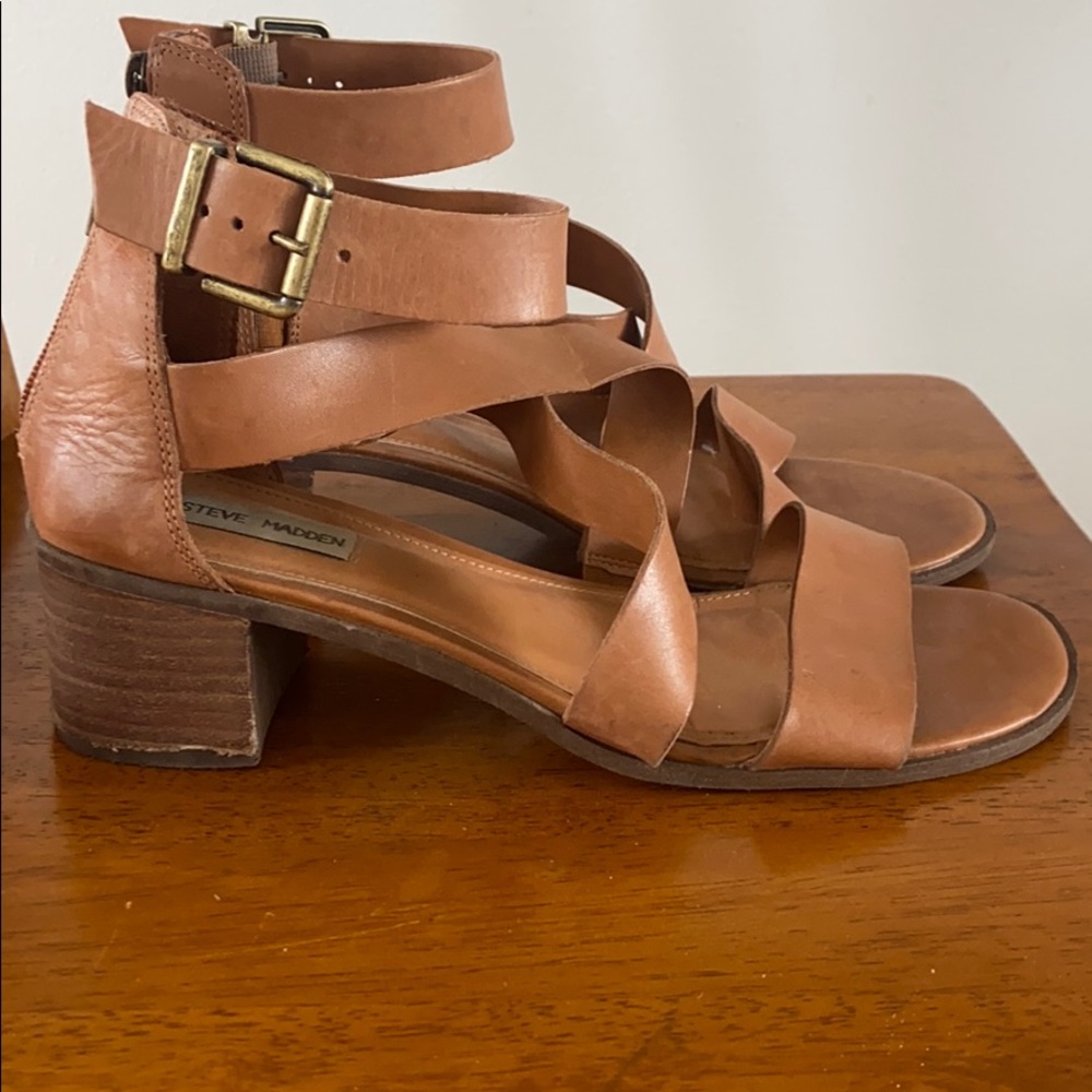 Steve Madden Brown Leather Strappy Sandal